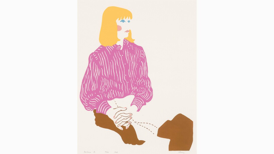 Phyllis Sloane,
Barbara A., 16/20 1969,
screenprint,
21 x 16 inches. Courtesy of the artist and Gerald Peters Contemporary