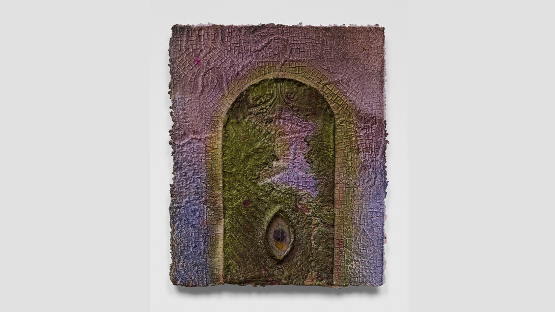 Aryana Minai, Life Forms XVI, 2023. Dyed handmade paper mounted on panel, 21 x 17½ in (53.3 x 44.5 cm). Courtesy of Shulamit Nazarian LA