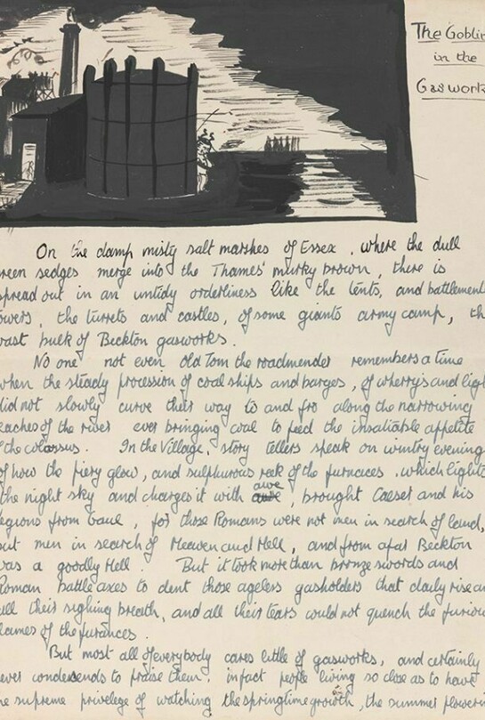 'Goblin in the Gasworks' fictional story by James Lovelock, c. 1935, credit Science Museum
