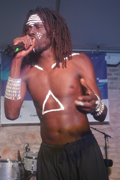 Emmanuel Jal from Sudan at the Contrabanned: Music Unites concert, SXSW 2017. Photo: Catalina Maria Johnson