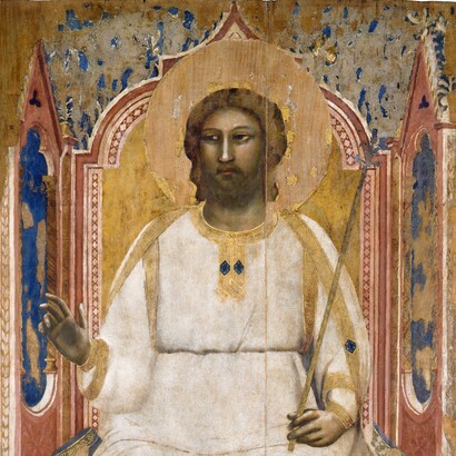 Giotto, Dio Padre in trono, dettaglio,
1303-1305 ca,
Tempera su tavola,
Padova, Musei Civici di Padova,
Su gentile concessione del Comune di Padova - Assessorato Cultura Turismo e Innovazione