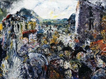 Jack B. Yeats, *Above the Fair*, 1946. Öl auf Leinwand, 91 x 122 cm. National Gallery of Ireland, Dublin