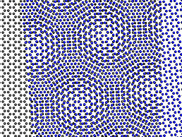 A displacement potential of Moiré patterns has been studied with generalized random stereograms