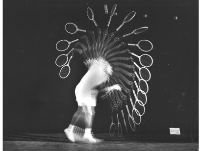 Pancho Gonzales serves, 1949, © Harold Edgerton Archive, MIT. Courtesy Michael Hoppen Gallery