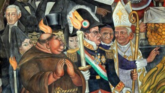 Mural de Diego Rivera mostrando a História do México: Detalhe mostrando a igreja e os militares como forças antirrevolucionárias. Só agora se repara no retorno de imperialismos e da voz e força da força dos mais forte e poderosos? É pena, mas habituem-se! Convém é não esquecer que a democracia conquista-se e tem de se defender! Não com encolher de ombros ou virar de costas, mas com voz forte e sonora, tolerante e solidária, mas existente e em movimento aqui e em qualquer lugar em que a injustiça prevaleça
