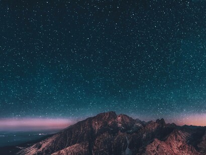 The night sky filled with stars in Wadi Rum, Jordan