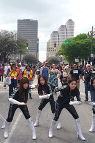 Crayon Pop, a famous K-pop band, filming in Texas