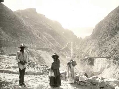 Antigua imagen de trabajadores de la minería en el estado de Hidalgo. México