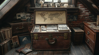 An old attic filled with a treasure chest of historical photographs and handwritten letters