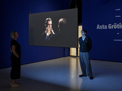 Asta Gröting, A wolf, primates and a breathing curve, exhibition view. Courtesy of Museum Städel