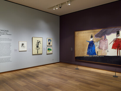 "A Grand procession of Dignitaries" in Semi-Egyptian Style, Oil on Canvas, 1961, photo: ChiChi Ubina 