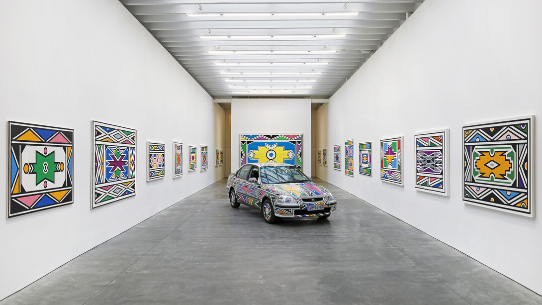 Dr. Esther Mahlangu, Time in color, exhibition view. Courtesy of Ross + Kramer Gallery