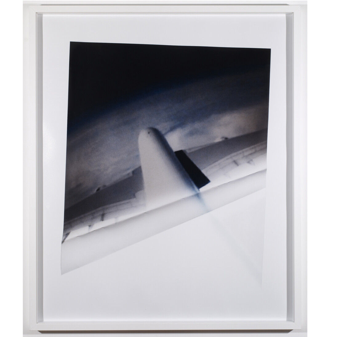 Ingrid Luche, Flying (after TD), 2012/13, extract from a dyptich, inkjet print on paper, colour pencil, nail varnish, wood frame, 93 x 78 x 4,5 cm; 73 x 53 x 3 cm © photo Marc Domage Courtesy Air de Paris, Paris
