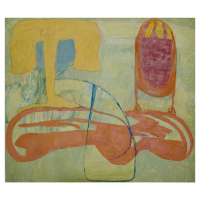 Susan Lisbin, Shared Island, 2021, acrylic on canvas, 50x58 inches. Courtesy the artist and Susan Eley Fine Art