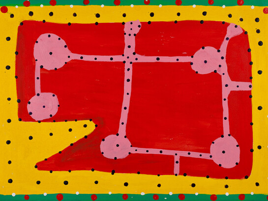 Ngarra, Yalyalji and Malngirri, 2006, Synthetic polymer paint on paper, 14 x 20 inches, © Ngarra estate, courtesy Mossenson Galleries, Perth, Photo: Frank Casale