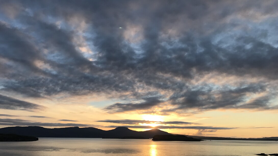Sunset over The Macleod’s Tables mountains taken from Ullinish. Photo by Scott Ross