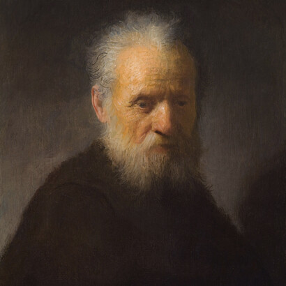 Rembrandt; Busto de un hombre mayor con barba, c. 1630