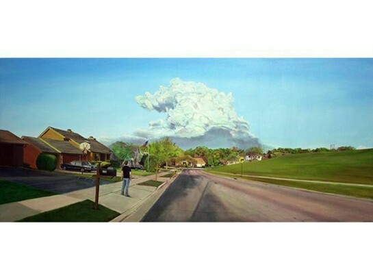 Nate Burbeck, “Bloomington, Minnesota”, 24” by 54”, oil on canvas, 2012, Copyright: Nate Burbeck. Courtesy: Anna Zorina Gallery, New York City