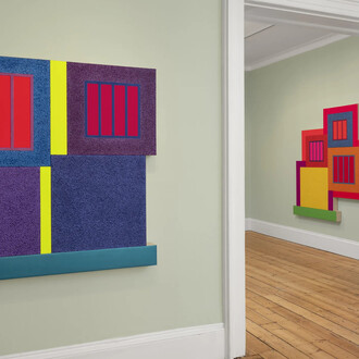 Peter Halley, veduta della mostra. Per gentile concessione della Galleria Massimo de Carlo