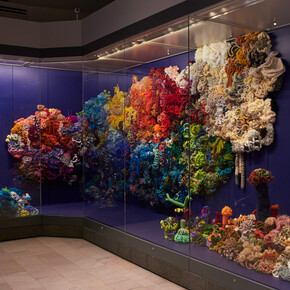 Christine and Margaret Wertheim, Pittsburgh satellite reef, exhibition view. Courtesy of Carnegie Museum of Art