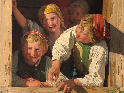 Ferdinand Georg Waldmüller, Children at the window, 1853. Mit freundlicher genehmigung des DomQuartier Museums