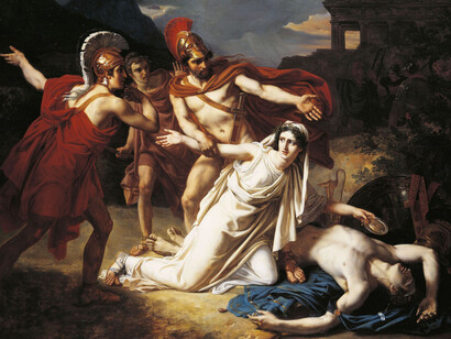 Antígona dando el entierro a Polynice por Sébastien Norblin (1825)