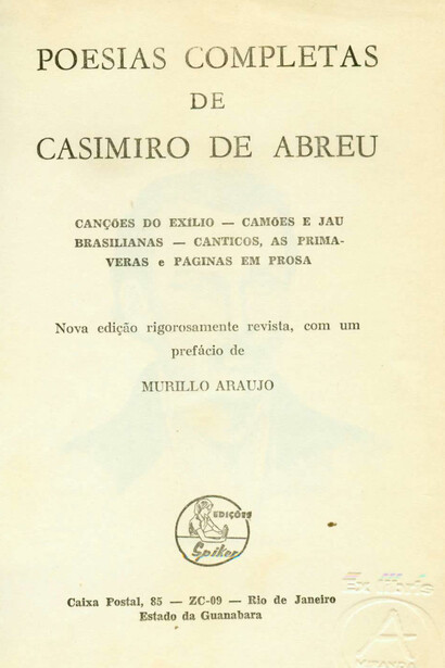 Casimiro de Abreu. “Poesias Completas”