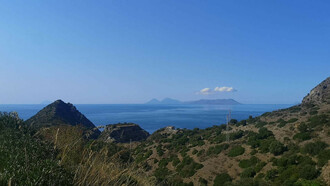 Salina,Lipari e Vulcano viste dalla strada di Tindari