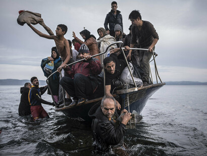 Refugiados llegando al continente europeo