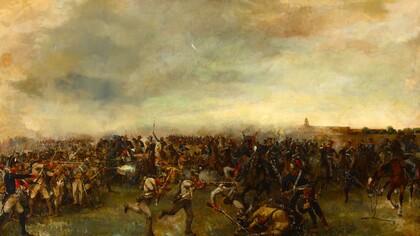 Recreación del Combate de San Lorenzo (1813), donde el entonces coronel José de San Martín, al mando del Regimiento de Granaderos a Caballo, creado por él mismo, sorprendió a las fuerzas realistas