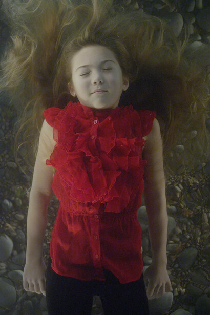 Bill Viola, The Dreamers, 2013, Video/Sound Installation, Seven channels of color High-Definition video on seven plasma displays mounted vertically on wall in darkened room; four channels stereo sound, Screen size. 61 1/4 x 36 3/8 x 5 in (155.5 x 92.5 x 12.7 cm) each
Room dimensions. 11 ft 6 in x 21 ft 4 in x 21 ft 4 in (3.5 x 6.5 x 6.5 m), Continuously running, Performer Madison Corn © Kira Perov, courtesy Bill Viola Studio

