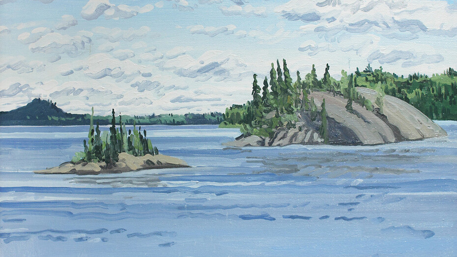 Neil Welliver, Study for Islands Allagash (detail), 1990. Courtesy of Alexandre Gallery