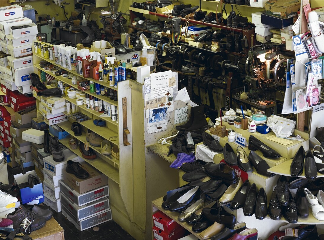 Stan Douglas, Kardynal Shoes (detail), 2010 Digital C-print mounted on Dibond aluminum, 52 x 119 1/2 inches (132.1 x 303.5 cm), Courtesy the artist and David Zwirner, New York
