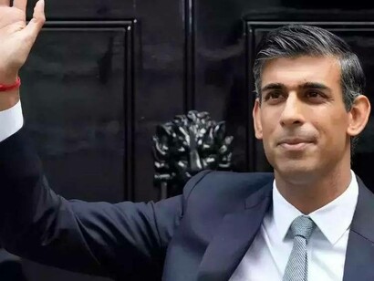British Prime Minister Rishi Sunak in front of No. 10 Downing Street, London, UK