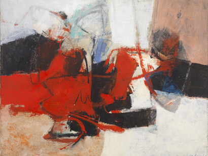 Afro, Teatro Spagnolo, 1966, mixed media on canvas, 65 x 81 cm / 25.59 x 31.88 in, Courtesy Tornabuoni Art.