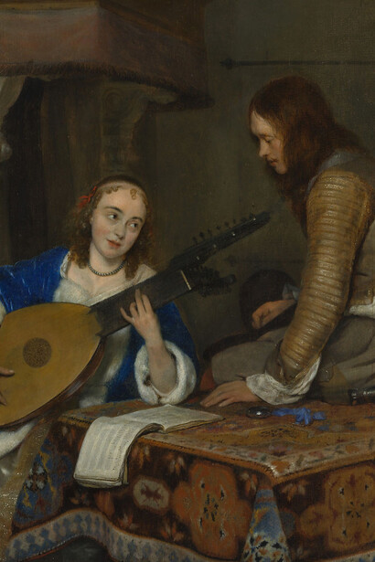 A Woman Playing the Theorbo-Lute and a Cavalier
ca. 1658
Gerard ter Borch the Younger Dutch