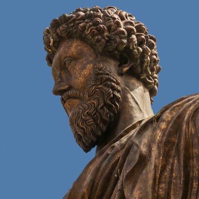 Réplica de estatua ecuestre de Marco Aurelio, Piazza del Campidoglio, Roma, Italia