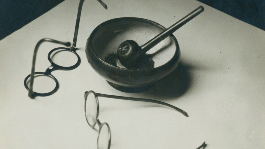 André Kertész (American, b. Hungary, 1894-1985): Gelatin silver print, 3 x 3 1/2 inches (7.6 x 8.9 cm). Printed by the photographer in Paris, c. 1926, and mounted at the time for exhibition. Signed and titled “Paris,” in pencil, on mount
recto.