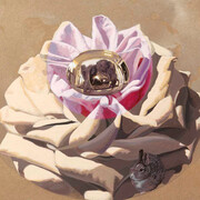 Catherine Barron, Soft day (detail), thank god, acrylic ink on board, 12 x 12 inches