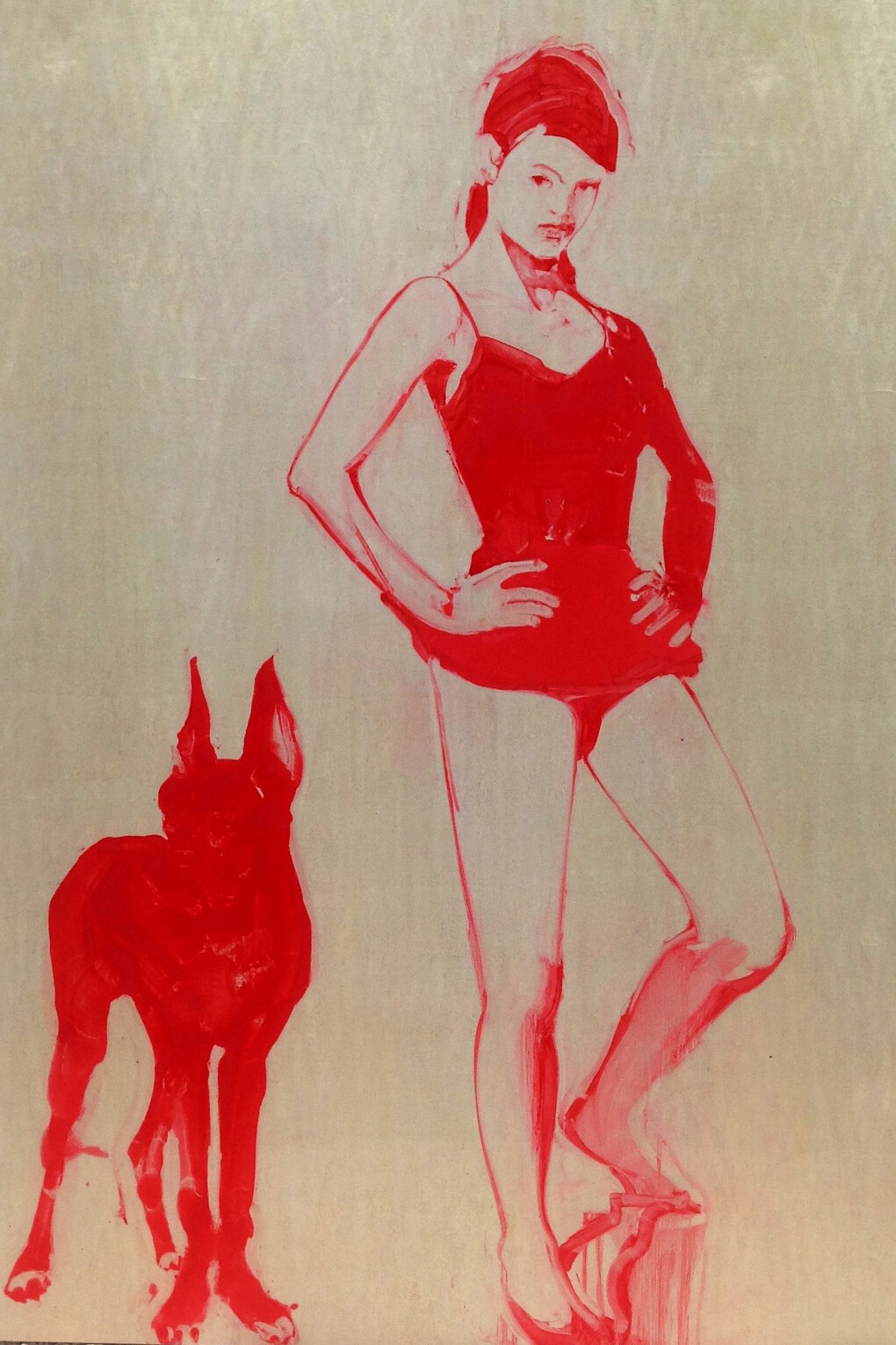 Ilona Szalay, Outlaw, Oil and Resin on board, 100 x 200 cm