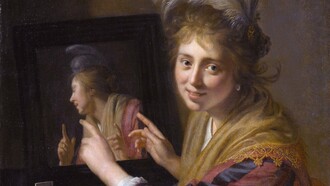"Chica en el espejo", óleo sobre lienzo, Paulus Moreelse , 1632