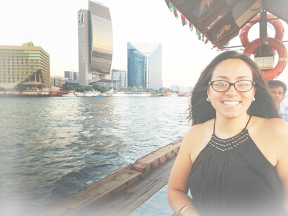 Author with Deira Dubai in the background when I first moved to UAE - Nov 2013