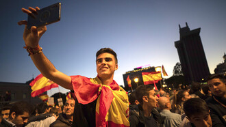 Manifestación de seguidores de Vox en Madrid