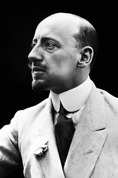 Ritratto di Gabriele D'Annunzio, scrittore, poeta e drammaturgo italiano, principe di Montenevoso