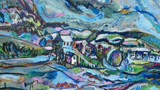 Catrin Williams, Llan o gwm cynfal I, oil on paper, 2014, 42 x 56 cm