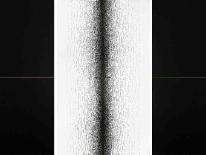 Golnaz Fathi, Untitled (detail), 2006, acrylic and pen on canvas, 39.4 x 70.9 inches