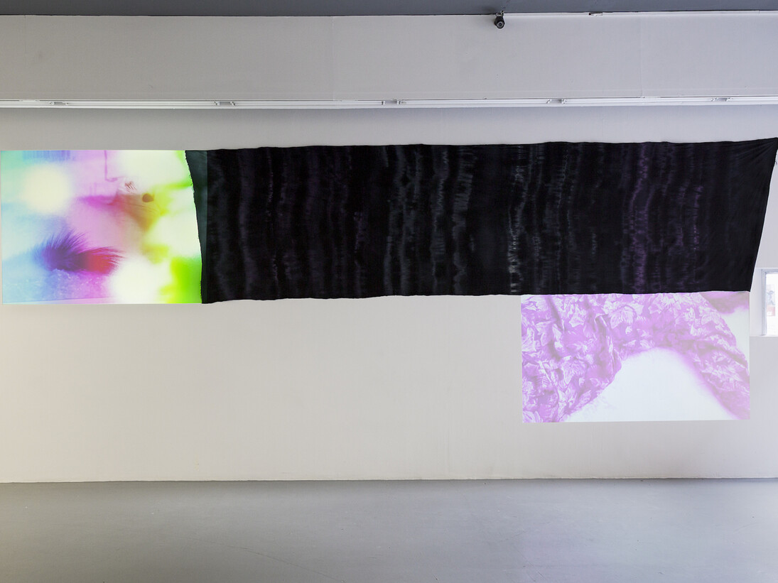 Installation view, Woodall, Hilary Lloyd, Temple Bar Gallery + Studios, 2017. Photo by Kasia Kaminska
