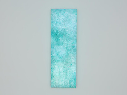 Shirazeh Houshiary, The River is Within Us, pigmented linen paper laminated on acrylic box structure with LED light panel, 86.61x27.56x3.94 in, 220x70x10 cm