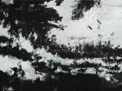 John Virtue (b. 1947), No. 12, 2011-2013, Acrylic on canvas, 2438.4 x 6400.8 mm