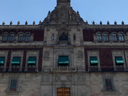Palacio Nacional's presidential balcony, Mexico City, Mexico